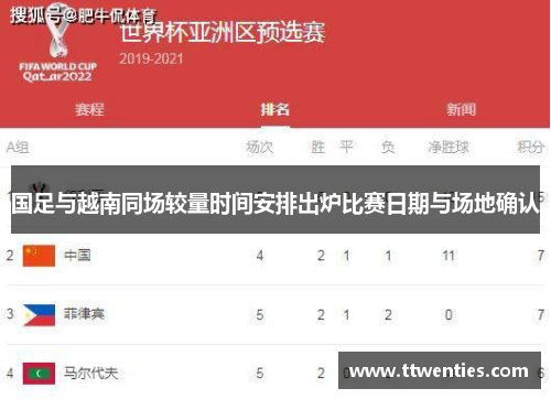 国足与越南同场较量时间安排出炉比赛日期与场地确认